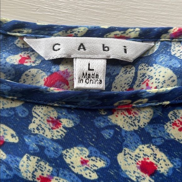 CAbi Blue Crisscross Button Accent Back Top L - Picture 5 of 9